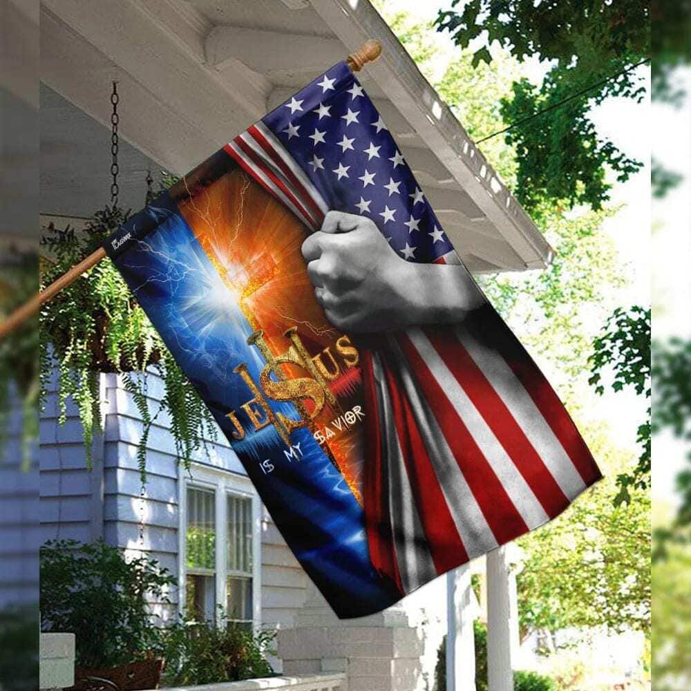 Jesus Is My Savior Cross Christian Religious Garden Flag Jesus Is My Savior Cross Christian Religious Garden Flag