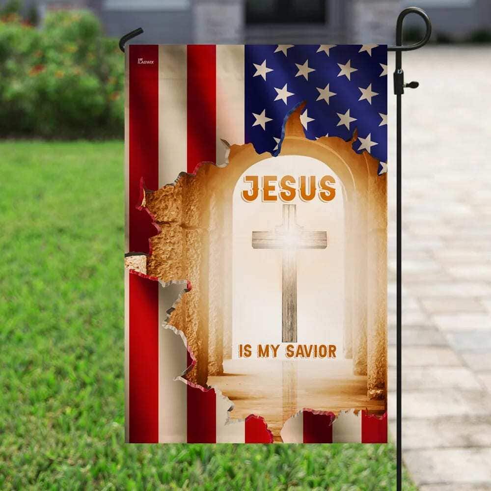 Jesus Is My Savior Christian Cross Christian Religious Garden Flag