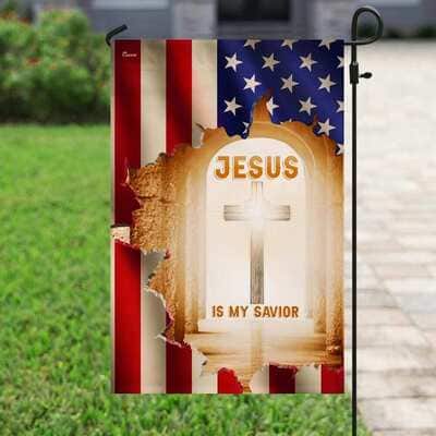Jesus Is My Savior Christian Cross Christian Religious Garden Flag