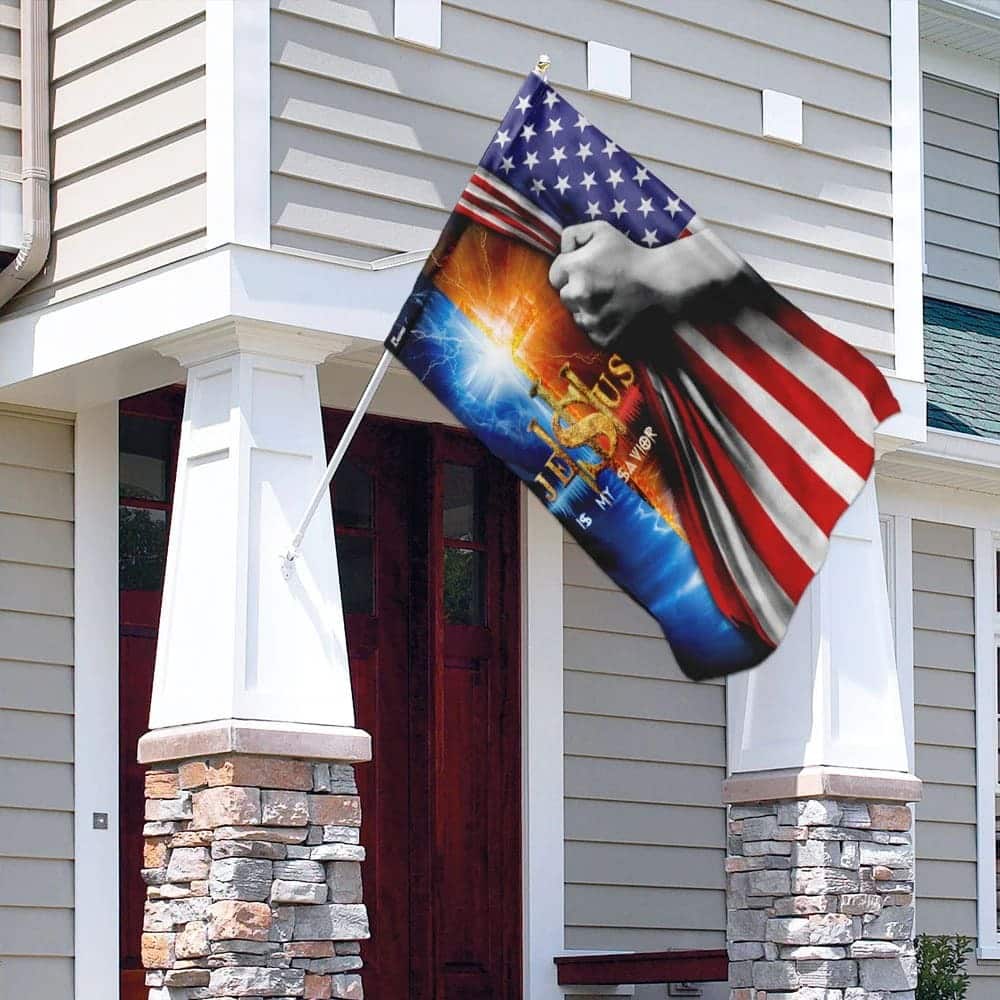 Jesus Is My Savior Cross Christian Religious Garden Flag