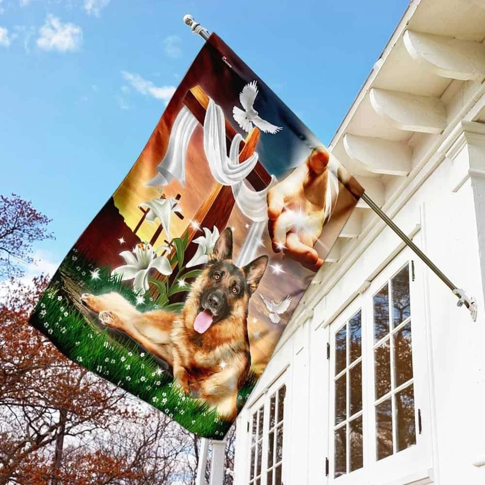 Jesus Is My Savior German Shepherd Is My Therapy Christian Religious Garden Flag