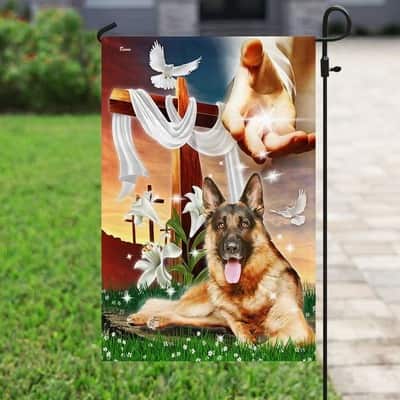 Jesus Is My Savior German Shepherd Is My Therapy Christian Religious Garden Flag