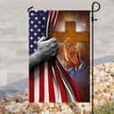 Jesus Hand Prayer Cross American US Christian Religious Garden Flag