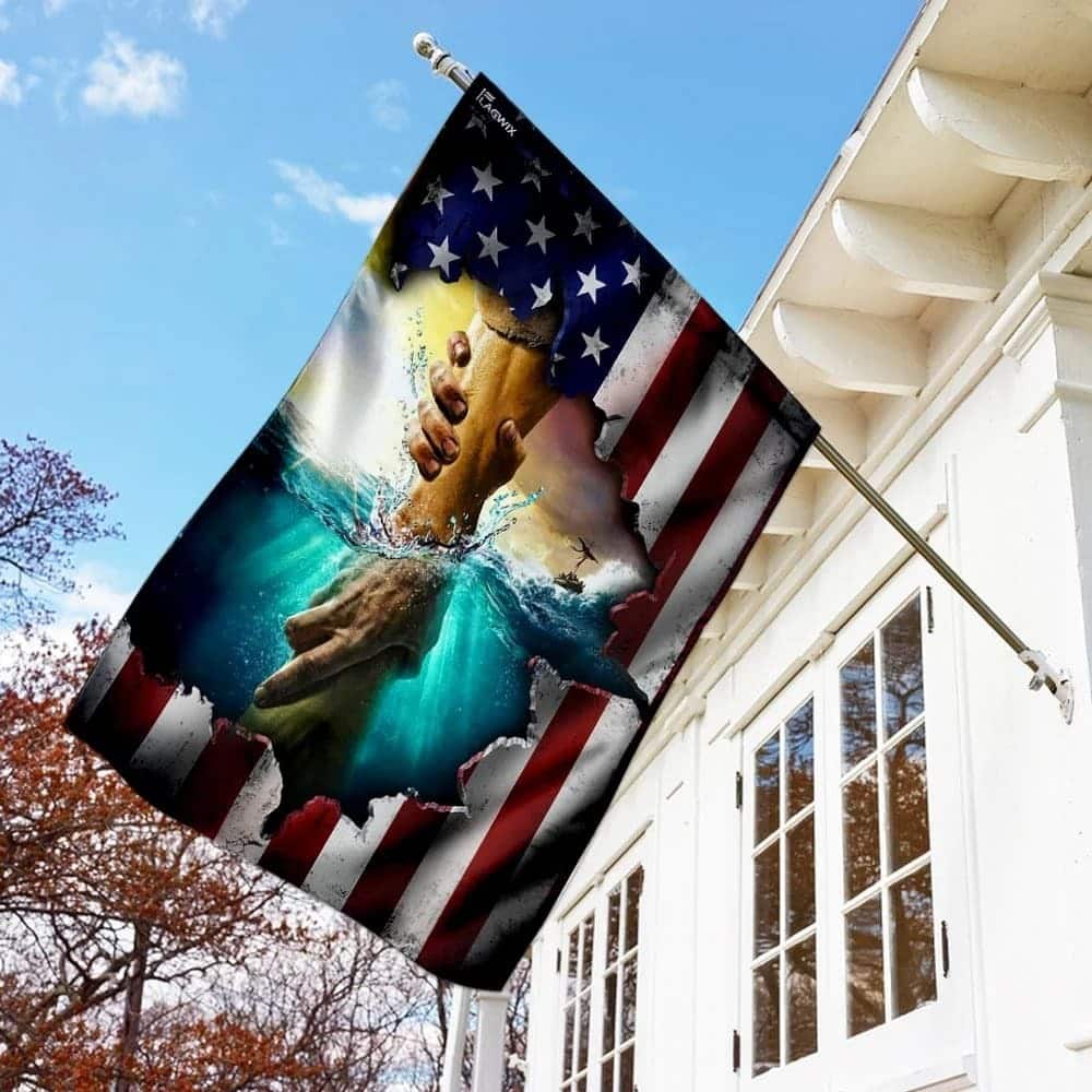 Jesus Hand Saves Christian Religious Garden Flag Jesus Hand Saves Christian Religious Garden Flag