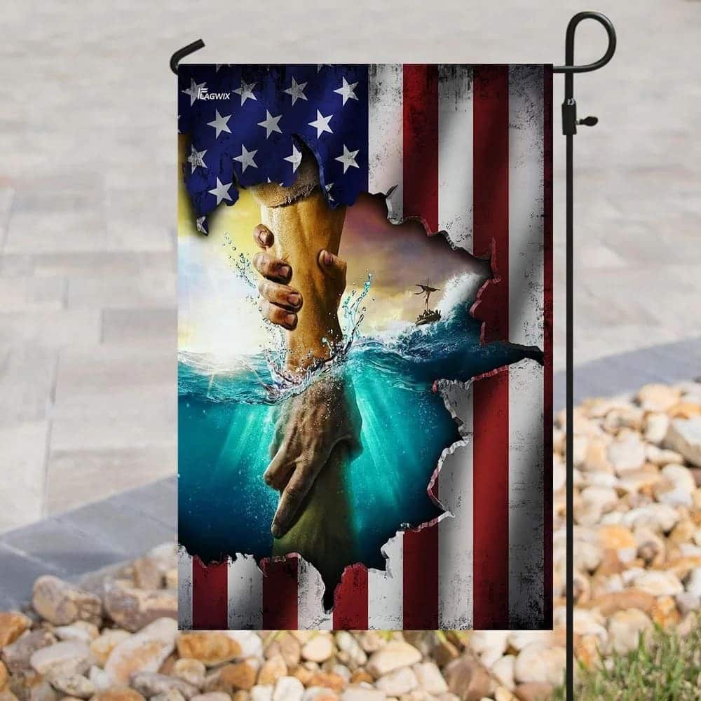 Jesus Hand Saves Christian Religious Garden Flag Jesus Hand Saves Christian Religious Garden Flag