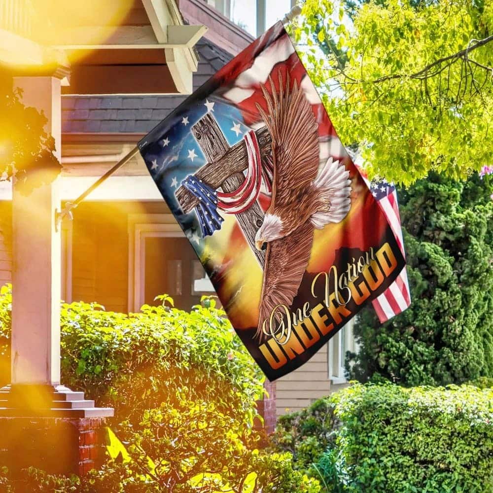 Jesus Cross One Nation Under God Eagle Christian Religious Garden Flag Jesus Cross One Nation Under God Eagle Christian Religious Garden Flag