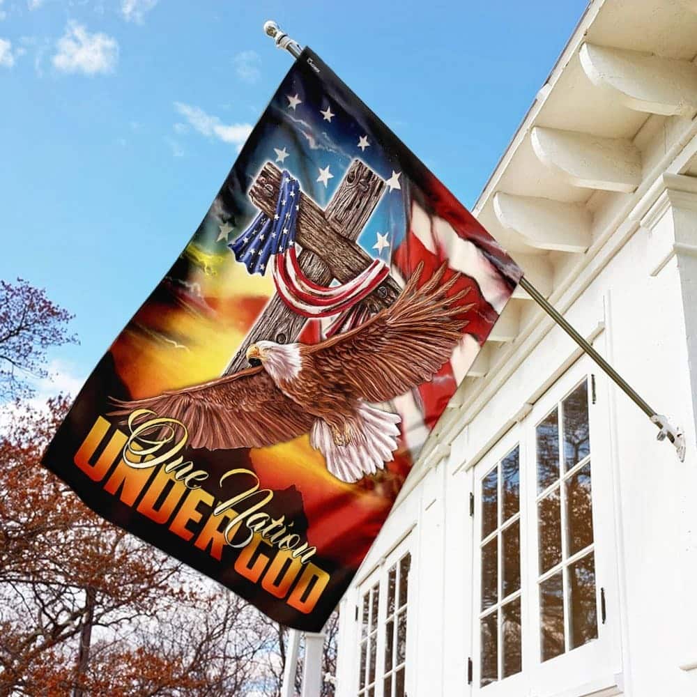 Jesus Cross One Nation Under God Eagle Christian Religious Garden Flag Jesus Cross One Nation Under God Eagle Christian Religious Garden Flag