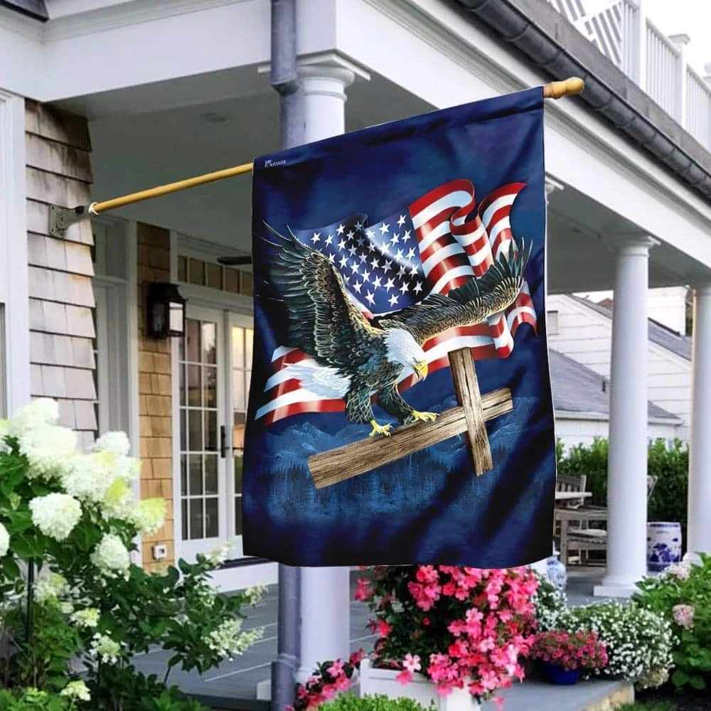 Jesus Cross American Eagle Christian Religious Garden Flag Jesus Cross American Eagle Christian Religious Garden Flag