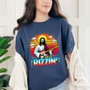 He Is Rizzin Easter Christian Jesus Funny Jesus Guitarist T-Shirt He Is Rizzin Easter Christian Jesus Funny Jesus Guitarist T-Shirt