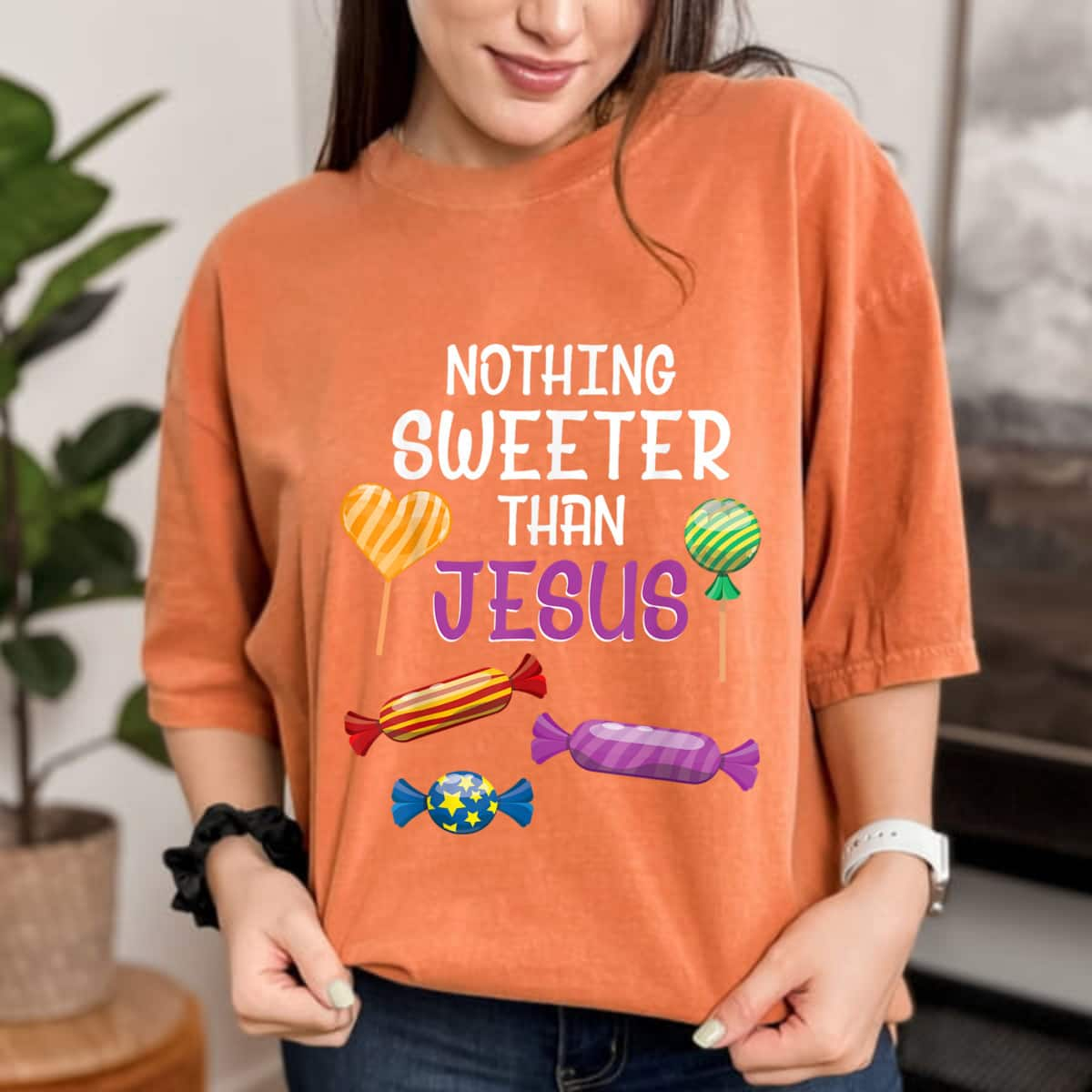 Nothing Sweeter Than Jesus Christian Sayings Halloween Day T-Shirt