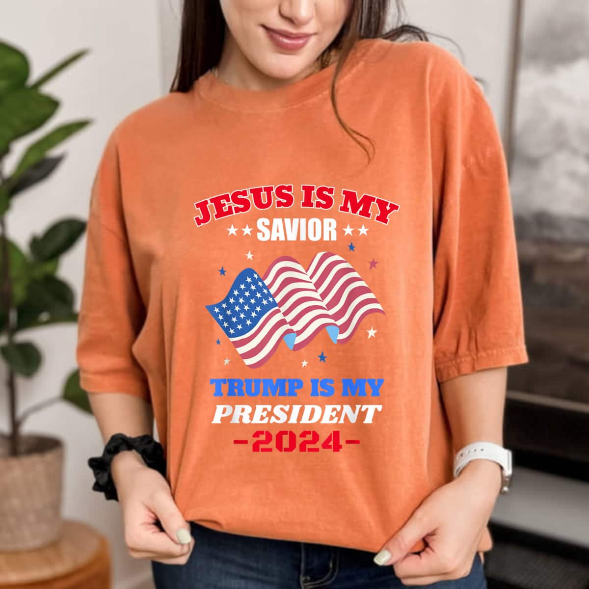 US Flag Jesus Is My Savior Trump Is My President 2024 T-Shirt US Flag Jesus Is My Savior Trump Is My President 2024 T-Shirt