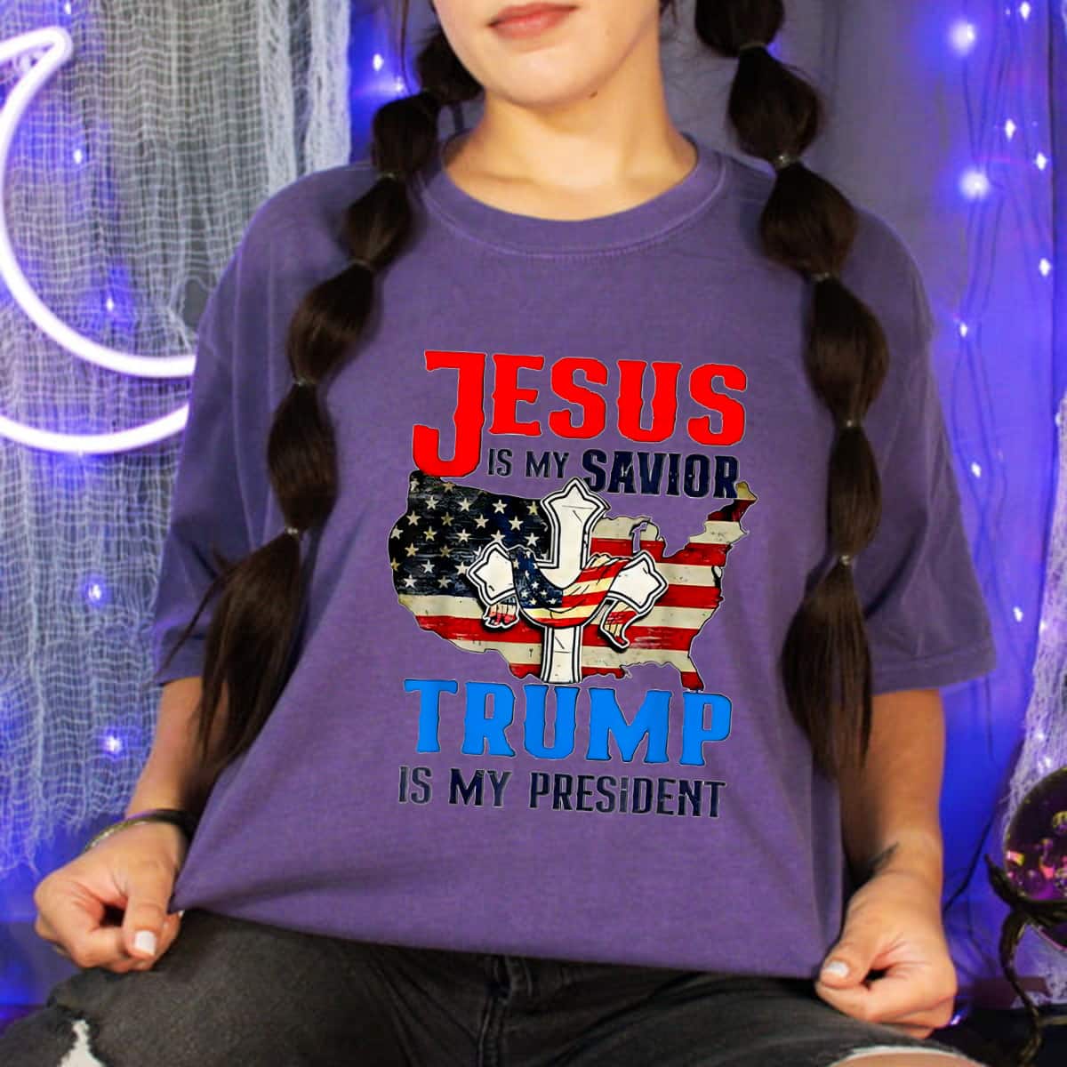 Jesus Is My Savior Trump Is My President US Flag T-Shirt Jesus Is My Savior Trump Is My President US Flag T-Shirt
