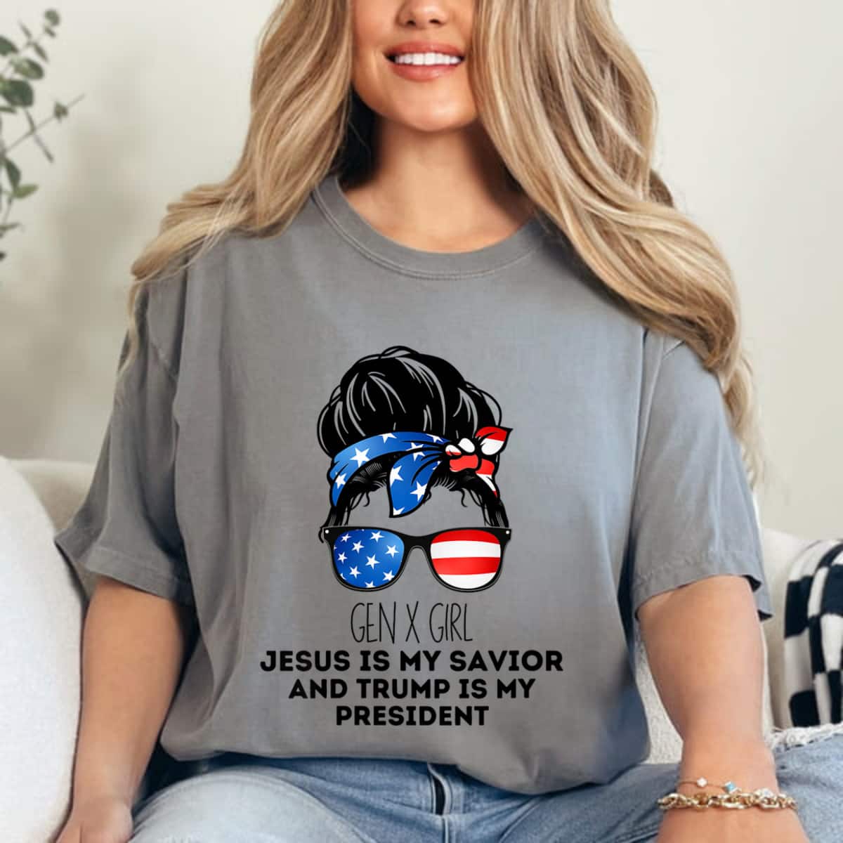 Gen X Girl Jesus Is My Savior And Trump Is My President T-Shirt Gen X Girl Jesus Is My Savior And Trump Is My President T-Shirt