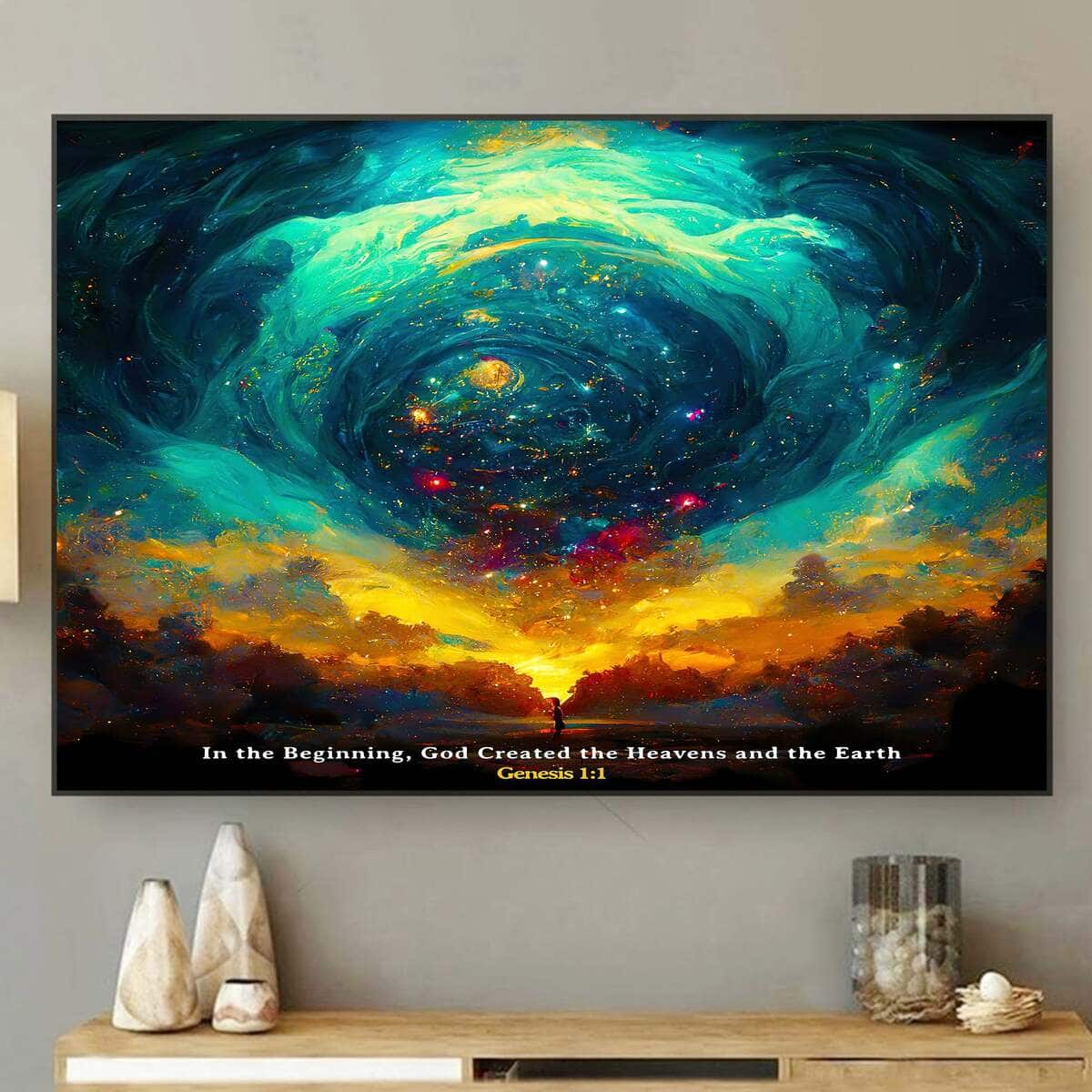 God Created The Heavens And The Earth Genesis 1 1 Canvas Wall Art God Created The Heavens And The Earth Genesis 1 1 Canvas Wall Art