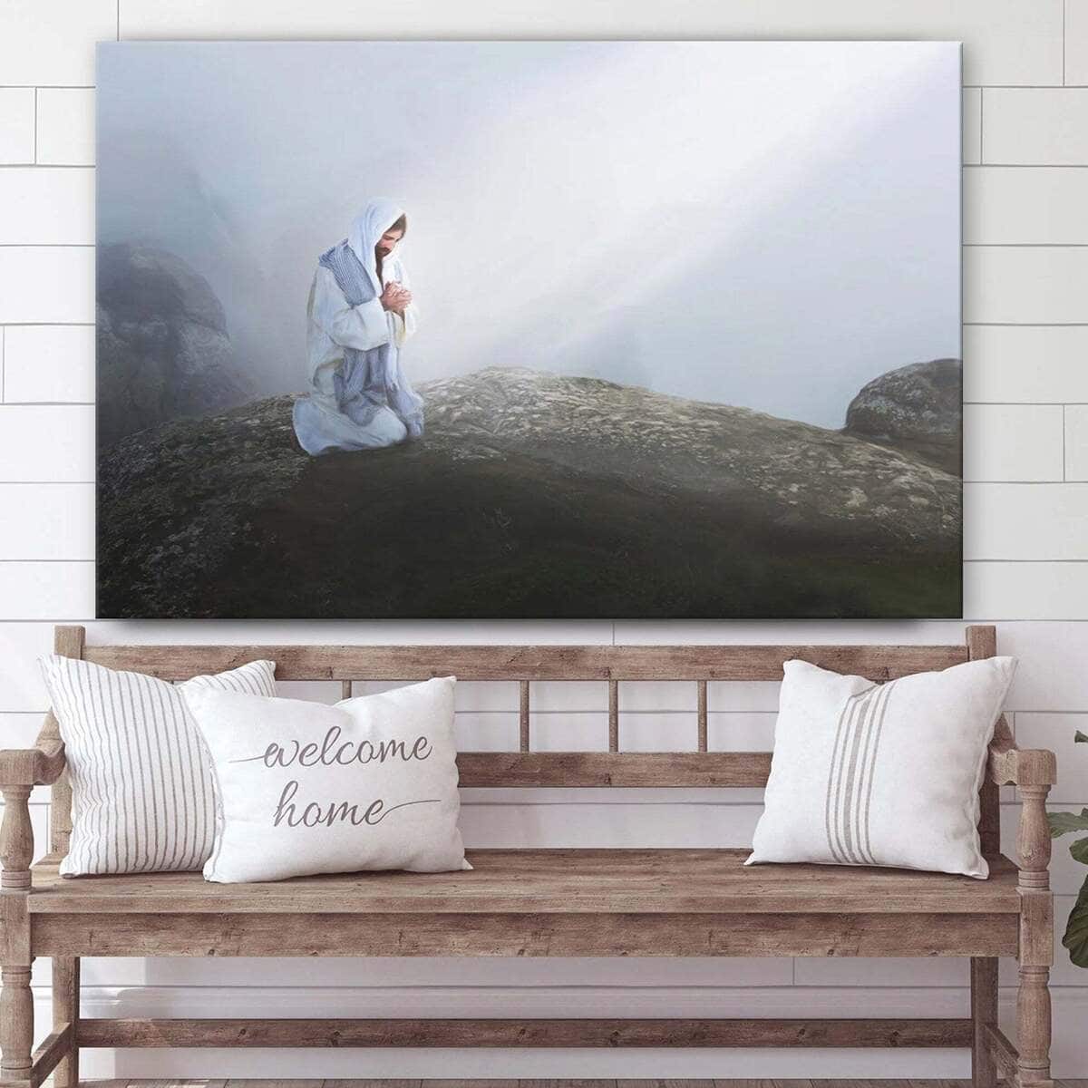 Jesus Christ Kneel Pray On Stone Jesus Christ Art Jesus Christian Canvas Wall Art Jesus Christ Kneel Pray On Stone Jesus Christ Art Jesus Christian Canvas Wall Art