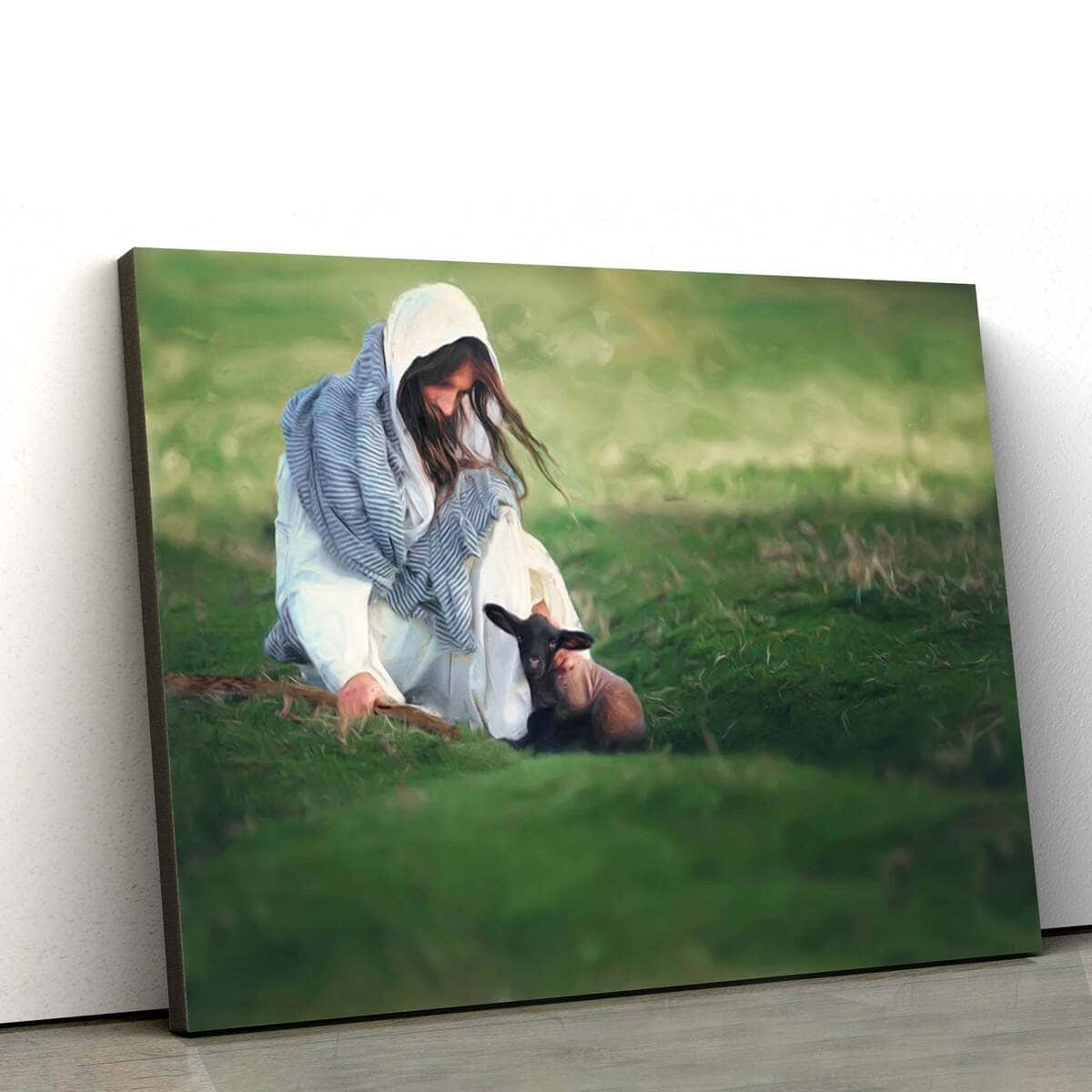 Jesus And The Black Sheep Jesus Christ Art Jesus Christian Canvas Wall Art Jesus And The Black Sheep Jesus Christ Art Jesus Christian Canvas Wall Art