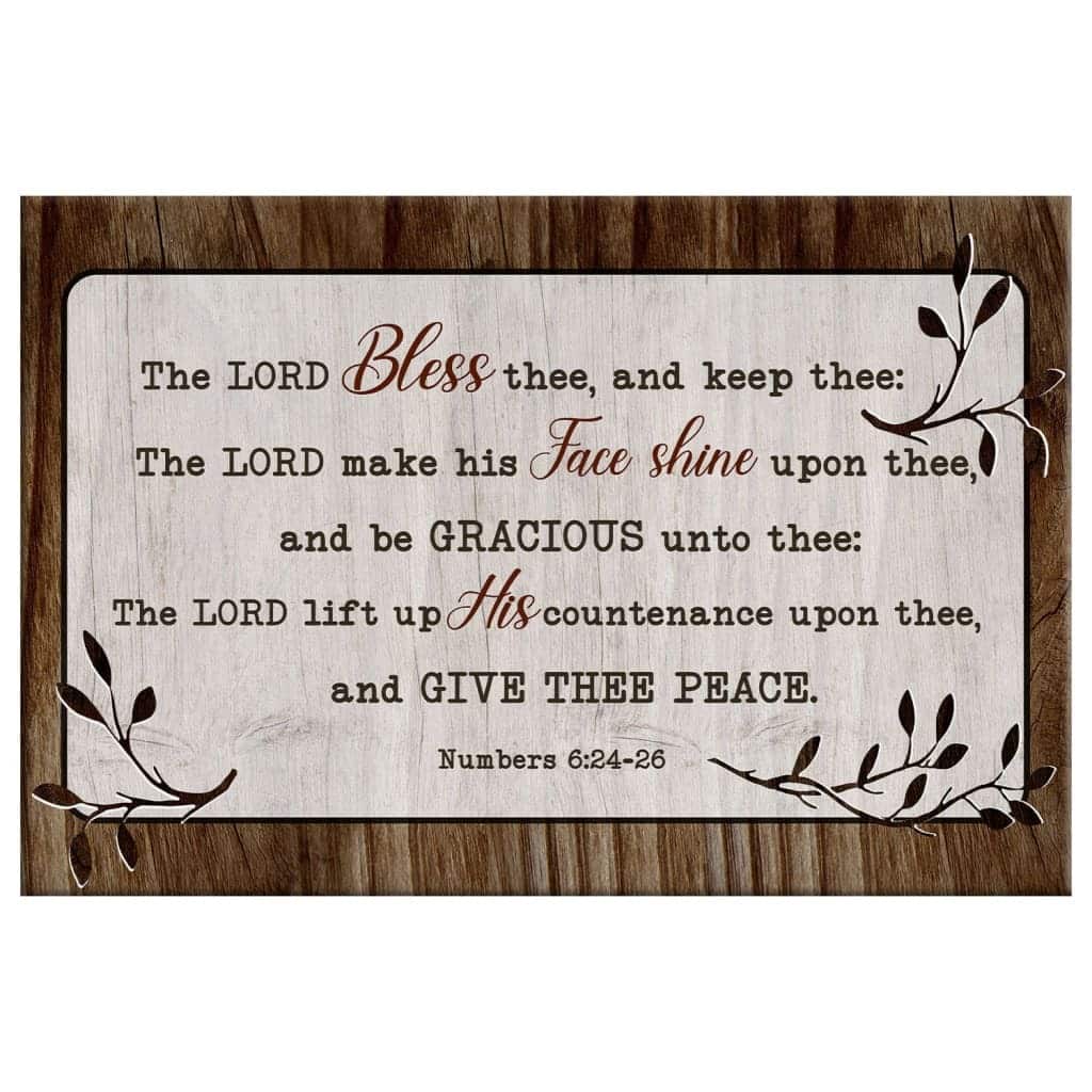 Numbers 624-26 The Lord Bless Thee And Keep Thee Canvas Wall Art Numbers 624-26 The Lord Bless Thee And Keep Thee Canvas Wall Art