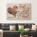 Heart Cross Trust In The Lord With All Your Heart Proverbs 35 Canvas Wall Art
