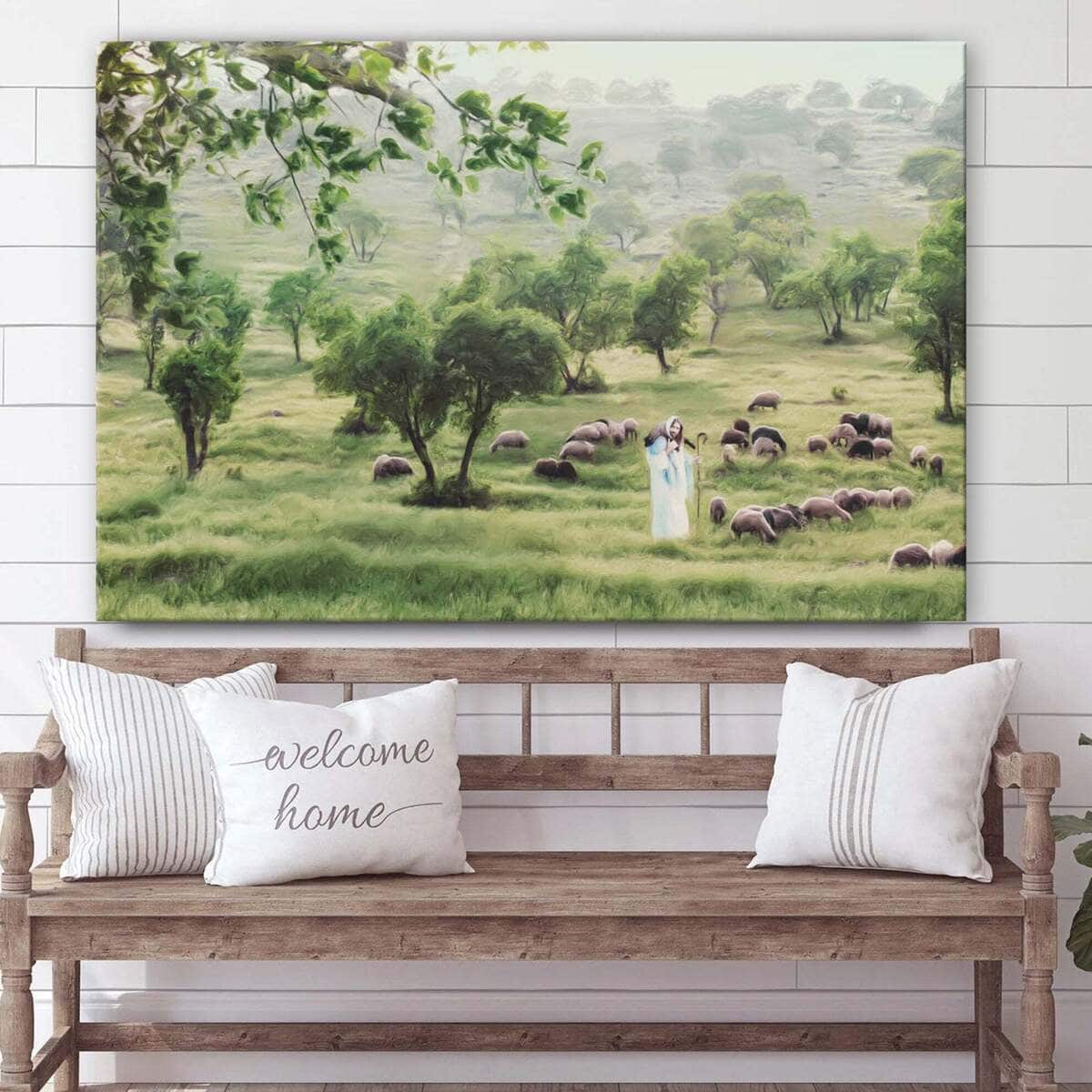 Jesus With The Sheep Jesus Christ Art Jesus Christian Canvas Wall Art Jesus With The Sheep Jesus Christ Art Jesus Christian Canvas Wall Art