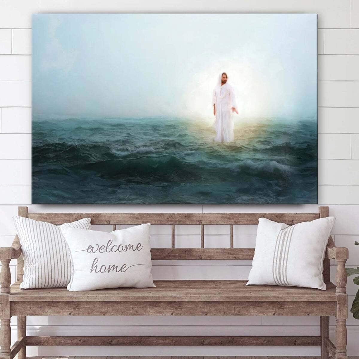 Jesus Walking Across A Stormy Sea Jesus Christ Art Jesus Christian Canvas Wall Art Jesus Walking Across A Stormy Sea Jesus Christ Art Jesus Christian Canvas Wall Art