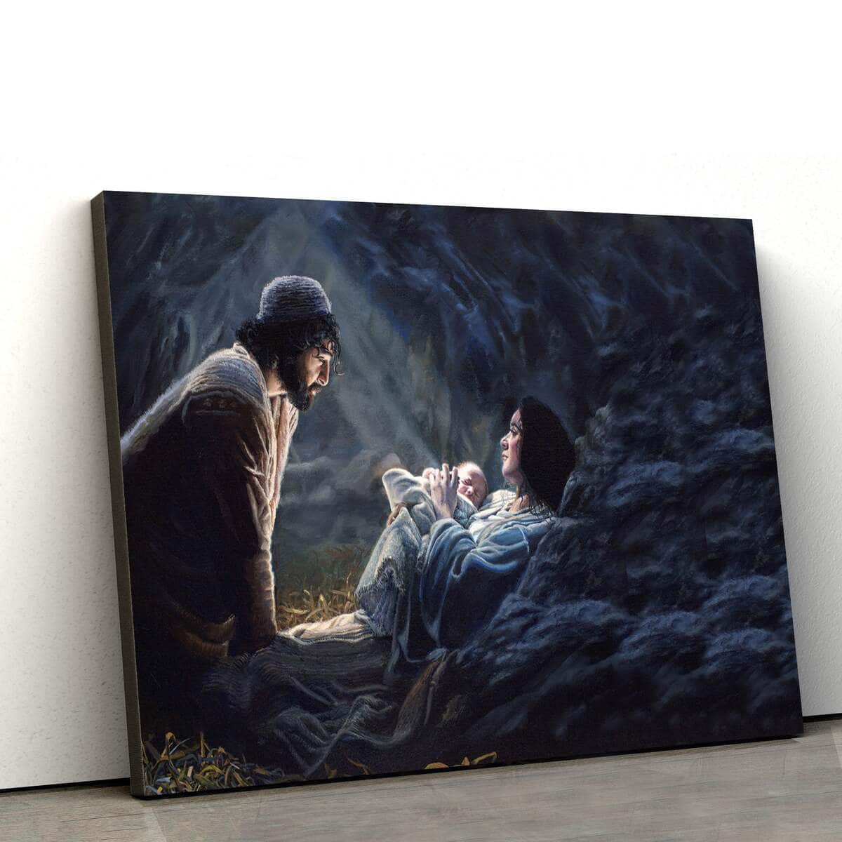 Joseph Kneeling At The Feet Of Mary And Newborn Baby Christ Art Jesus Christian Canvas Wall Art Joseph Kneeling At The Feet Of Mary And Newborn Baby Christ Art Jesus Christian Canvas Wall Art