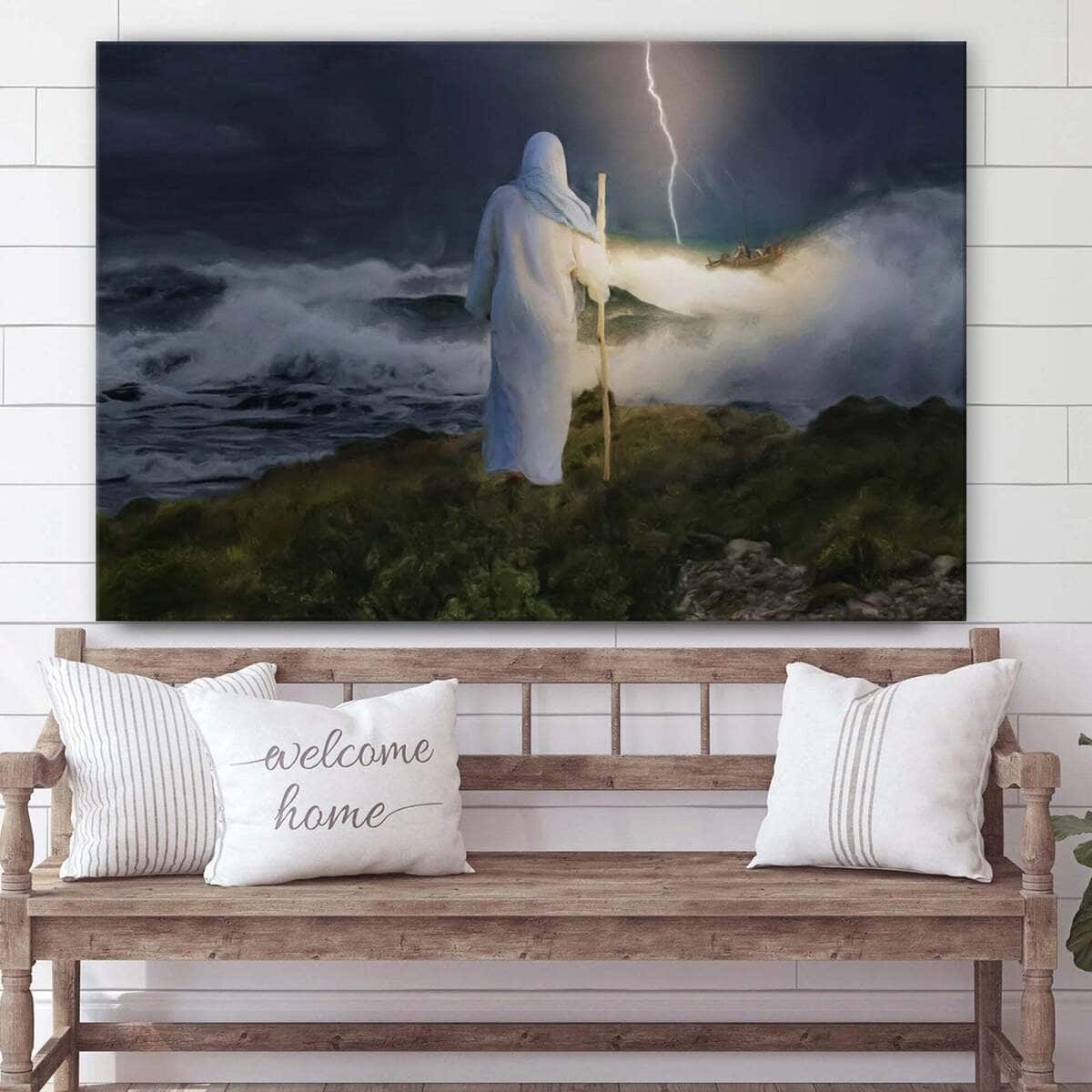 Jesus Standing On The Rock Shore Jesus Christ Art Jesus Christian Canvas Wall Art Jesus Standing On The Rock Shore Jesus Christ Art Jesus Christian Canvas Wall Art