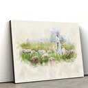 Jesus Stands Among Sheep Jesus Christ Art Jesus Christian Canvas Wall Art Jesus Stands Among Sheep Jesus Christ Art Jesus Christian Canvas Wall Art