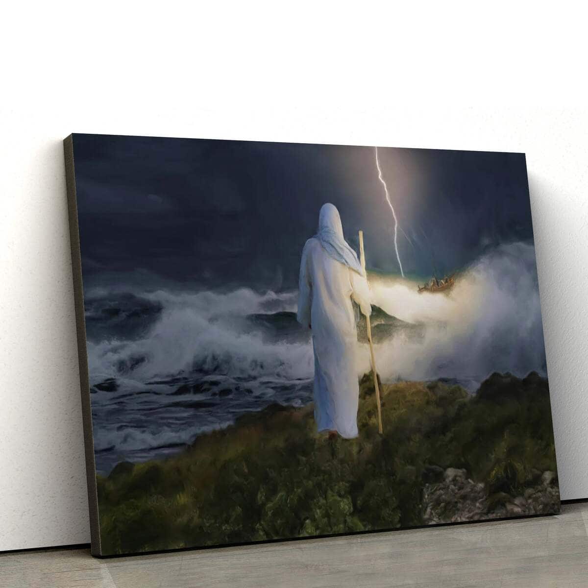 Jesus Standing On The Rock Shore Jesus Christ Art Jesus Christian Canvas Wall Art Jesus Standing On The Rock Shore Jesus Christ Art Jesus Christian Canvas Wall Art
