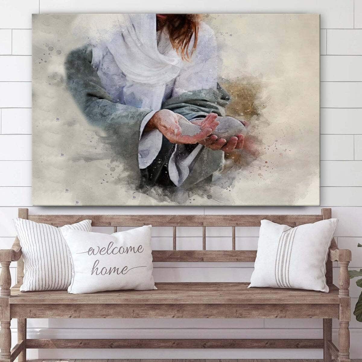 Jesus Holding A Stone Jesus Christ Art Jesus Christian Canvas Wall Art Jesus Holding A Stone Jesus Christ Art Jesus Christian Canvas Wall Art