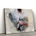 Jesus Holding A Stone Jesus Christ Art Jesus Christian Canvas Wall Art