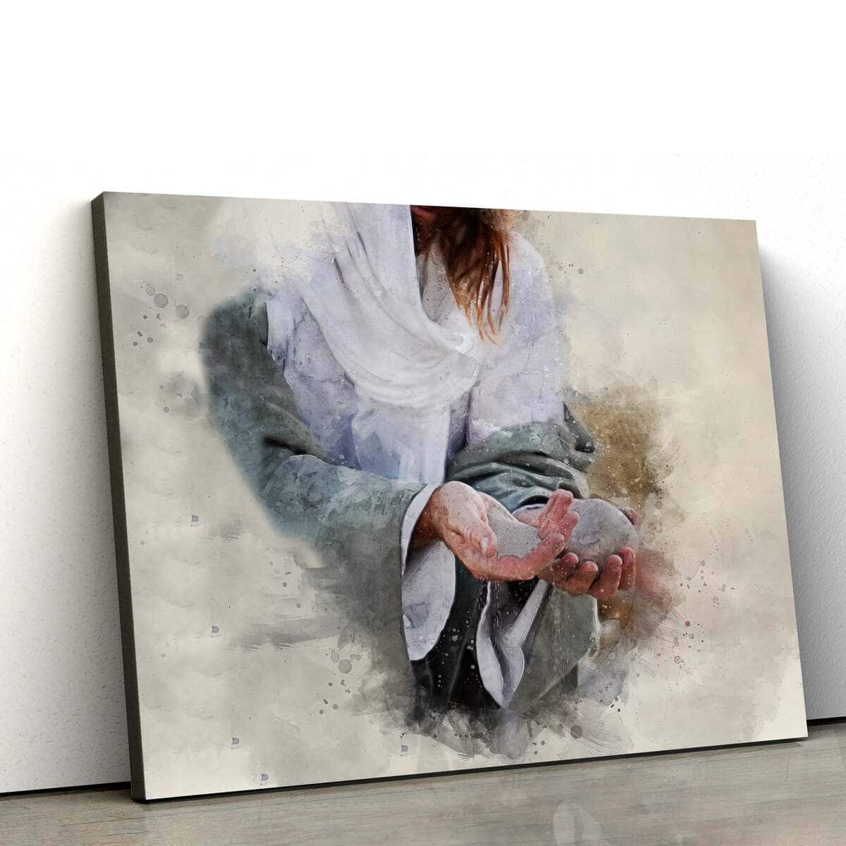 Jesus Holding A Stone Jesus Christ Art Jesus Christian Canvas Wall Art Jesus Holding A Stone Jesus Christ Art Jesus Christian Canvas Wall Art