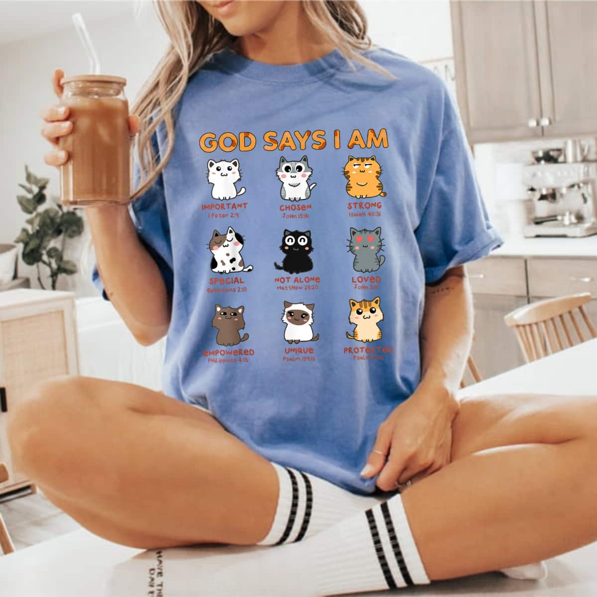 God Says I Am Kitten Cat Funny Cats Bible Verse Christian T-Shirt God Says I Am Kitten Cat Funny Cats Bible Verse Christian T-Shirt