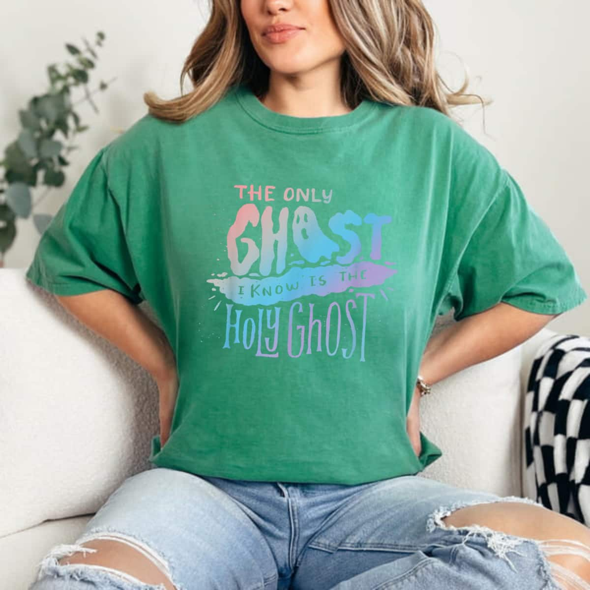 Christian The Only Ghost I Know Is The Holy Ghost Halloween Costume T-Shirt