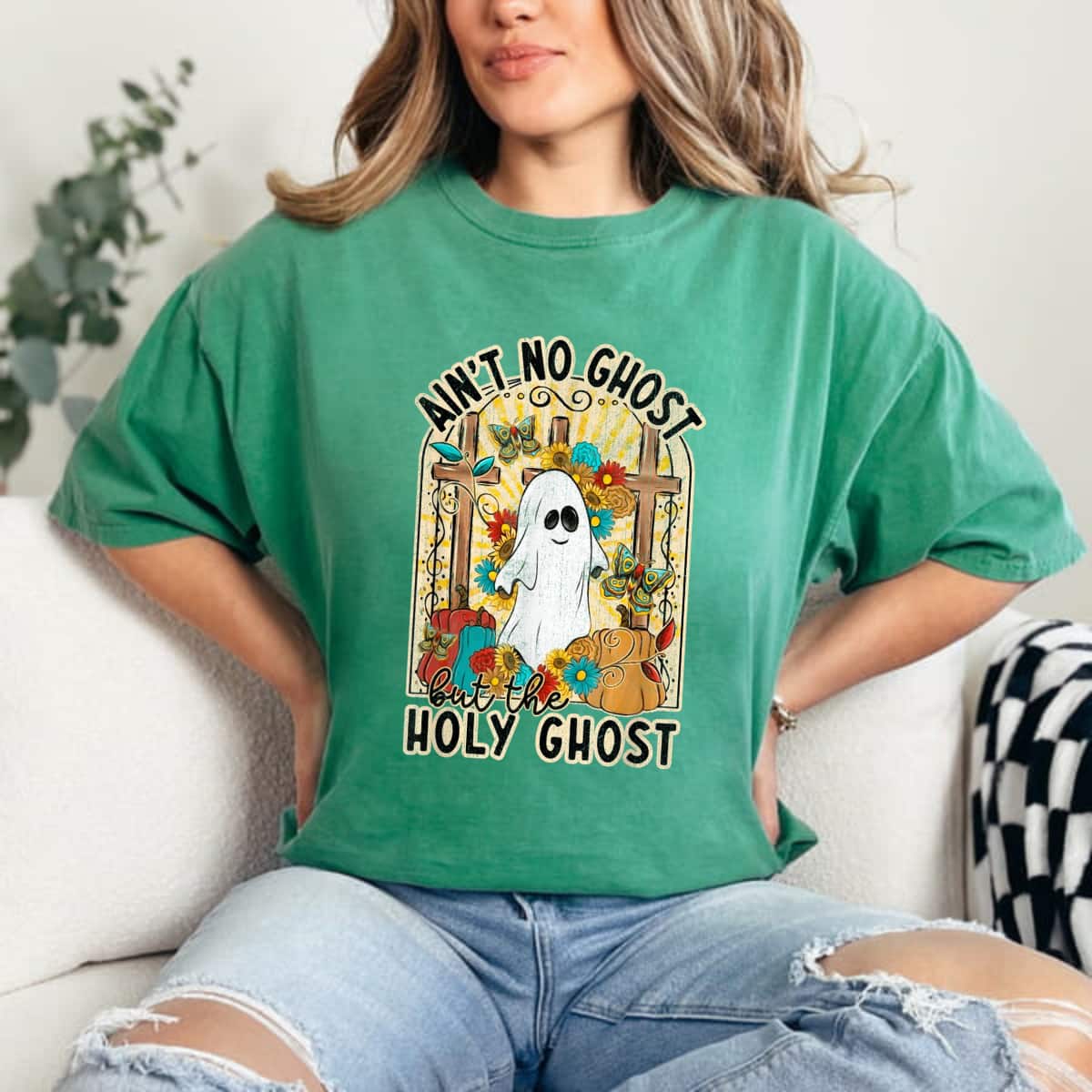 Ain't No Ghost But The Holy Ghost Christian Halloween T-Shirt Ain't No Ghost But The Holy Ghost Christian Halloween T-Shirt