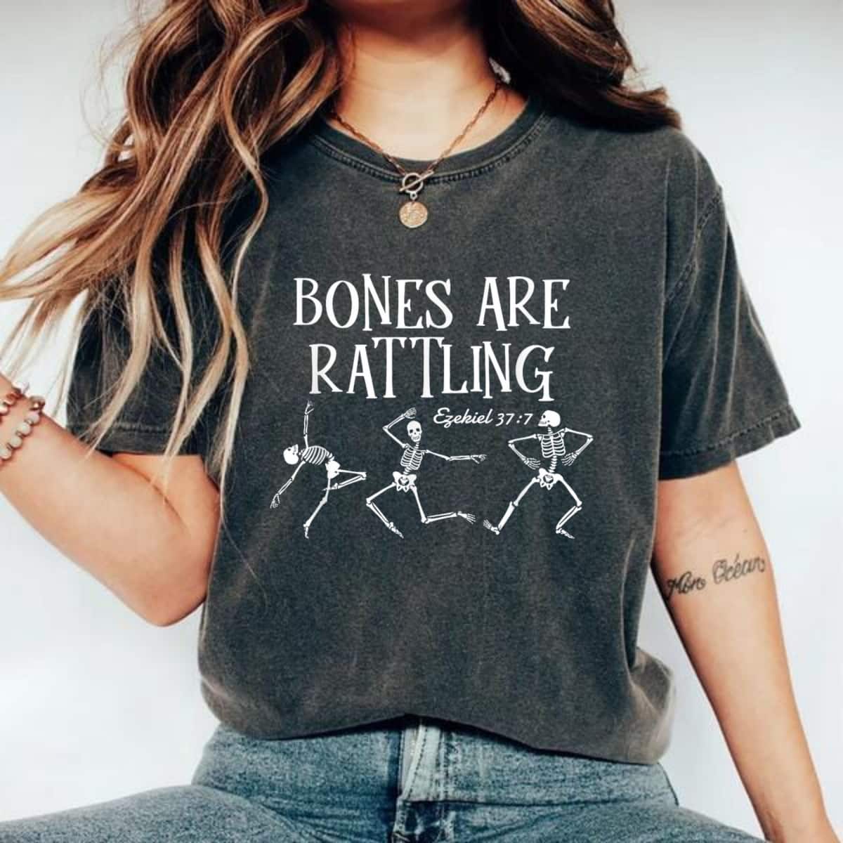 Bones Are Rattling Ezekiel 377 Funny Christian Skeleton Halloween T-Shirt Bones Are Rattling Ezekiel 377 Funny Christian Skeleton Halloween T-Shirt