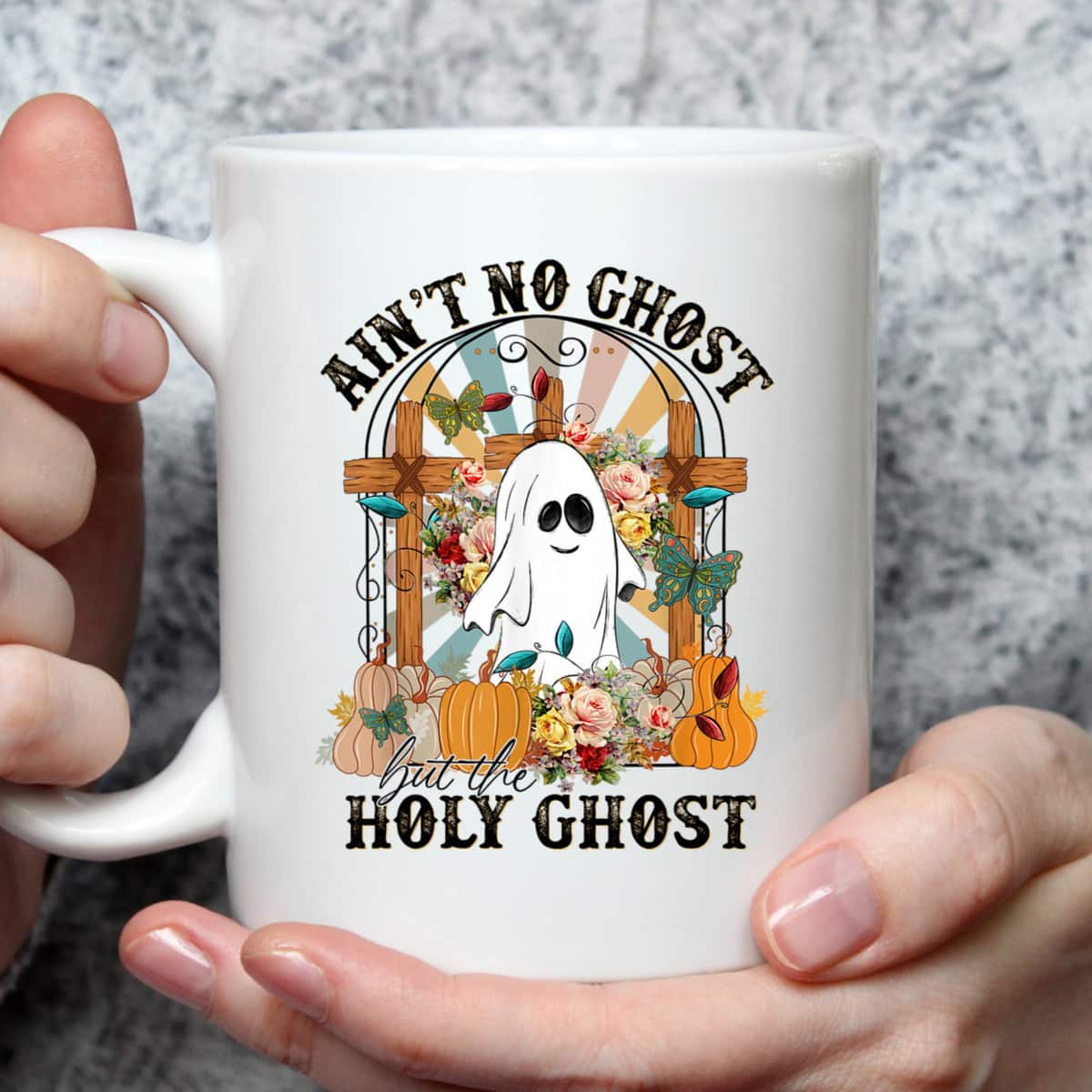 Religious Gift Ain't No Ghost But The Holy Ghost Christian Halloween T-Shirt Religious Gift Ain't No Ghost But The Holy Ghost Christian Halloween T-Shirt