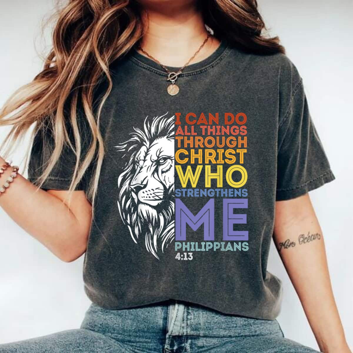 I Can Do All Things Through Christ Christian Lion Faith T-Shirt I Can Do All Things Through Christ Christian Lion Faith T-Shirt