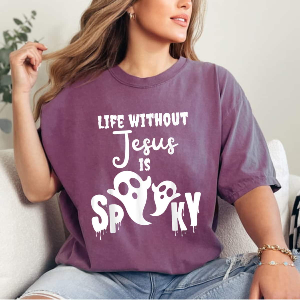 Life Without Jesus Is Spooky Ghost Christian Halloween T-Shirt Life Without Jesus Is Spooky Ghost Christian Halloween T-Shirt