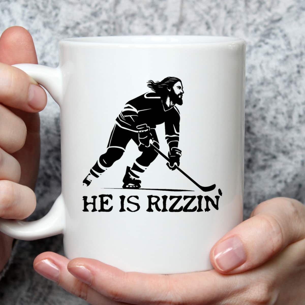 He Is Rizzin' Jesus Hockey Player Stick Christian Religious Funny Gift T-Shirt He Is Rizzin' Jesus Hockey Player Stick Christian Religious Funny Gift T-Shirt