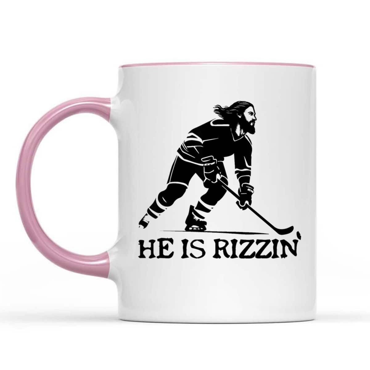 He Is Rizzin' Jesus Hockey Player Stick Christian Religious Funny Gift T-Shirt He Is Rizzin' Jesus Hockey Player Stick Christian Religious Funny Gift T-Shirt
