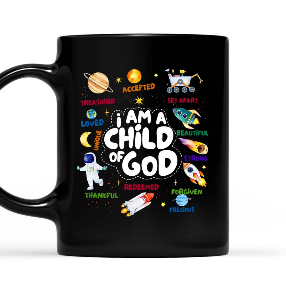 Child Of God Outer Space I Am Affirmation Christian Boys T-Shirt Child Of God Outer Space I Am Affirmation Christian Boys T-Shirt