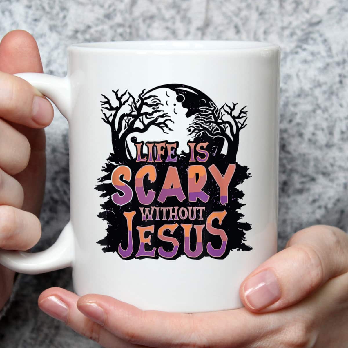 Scary Life Without Jesus By Jesus Surfed Halloween Christian T-Shirt Scary Life Without Jesus By Jesus Surfed Halloween Christian T-Shirt