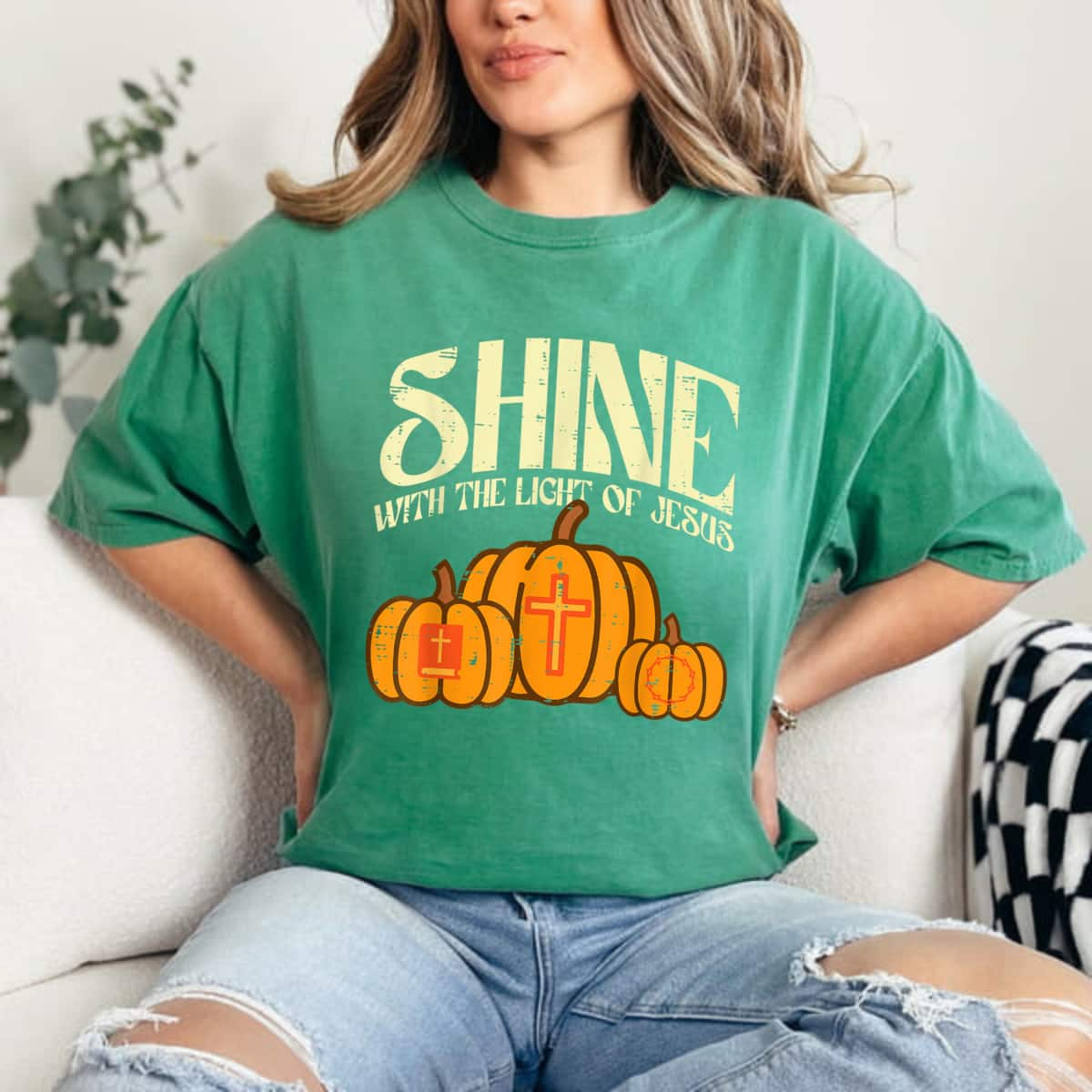 Halloween Shine Light Jesus Costume Christian T-Shirt