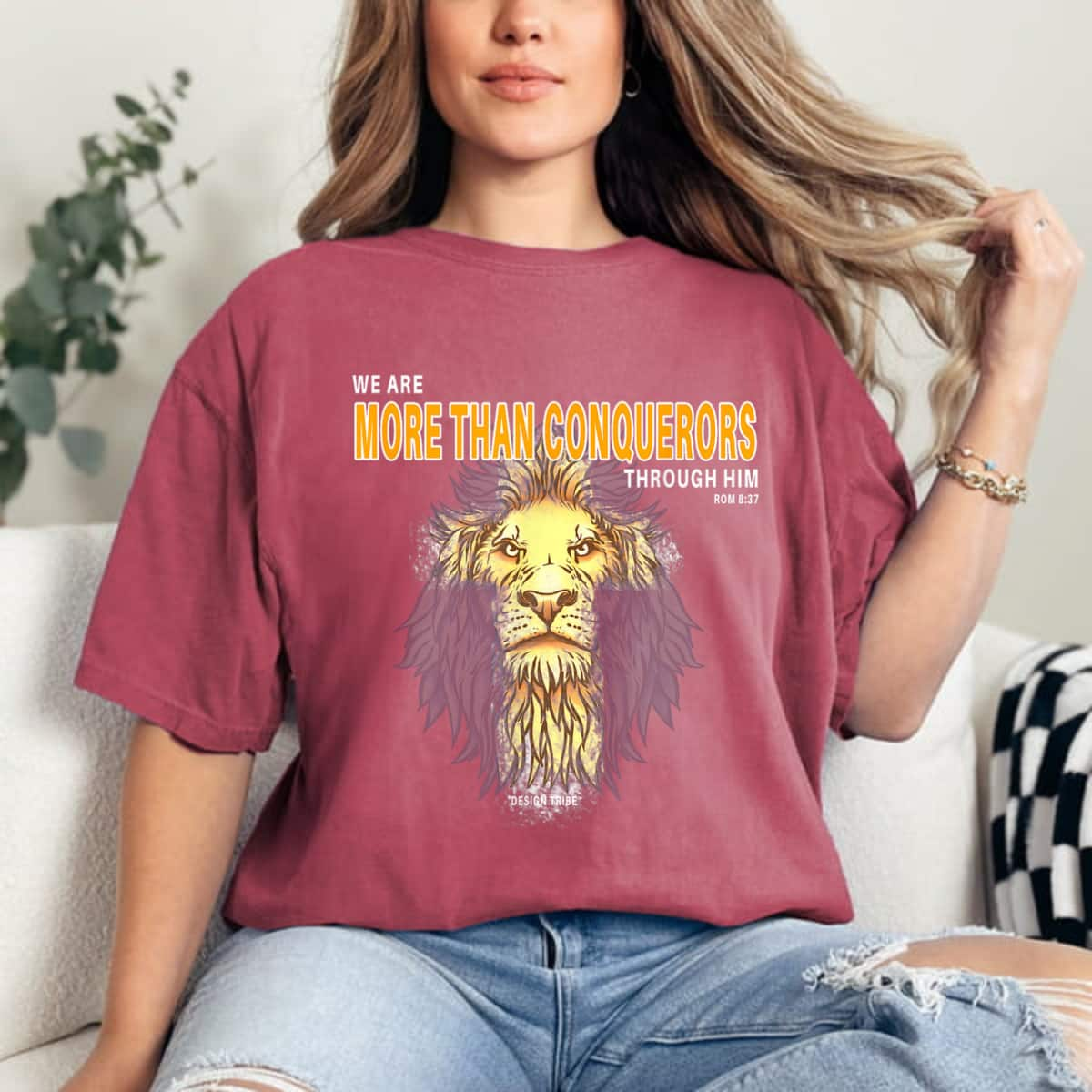 Jesus We Are More Than Conquerors Lion Religious Gift T-Shirt