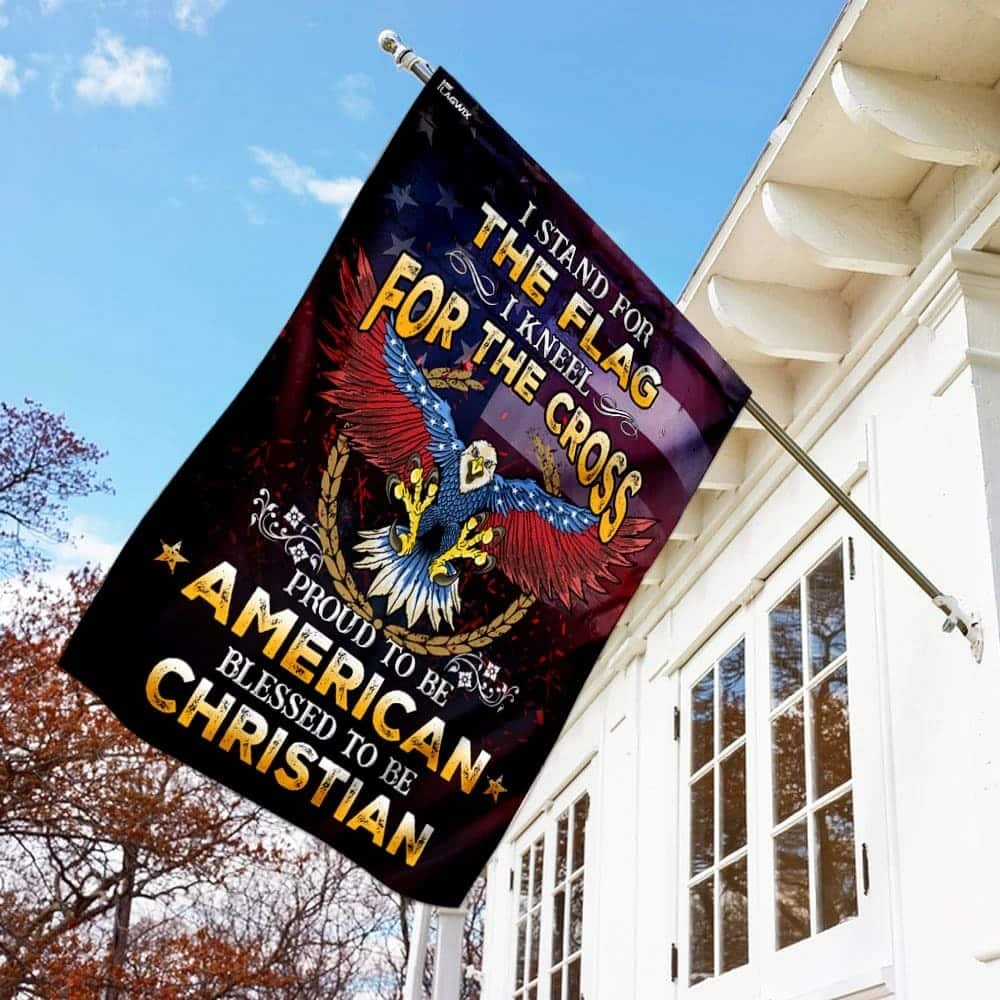 Proud To Be American Blessed To Be Christian Religious Garden Flag Proud To Be American Blessed To Be Christian Religious Garden Flag