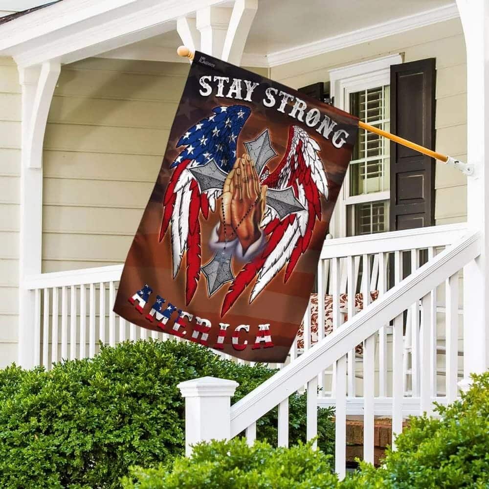 Stay Strong America Christian Cross Christian Religious Garden Flag Stay Strong America Christian Cross Christian Religious Garden Flag