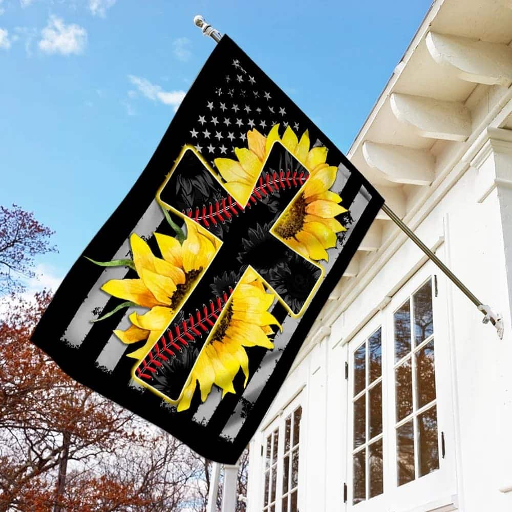 Sunflower Jesus And Softball Sunflower Christian Cross Religious Garden Flag Sunflower Jesus And Softball Sunflower Christian Cross Religious Garden Flag
