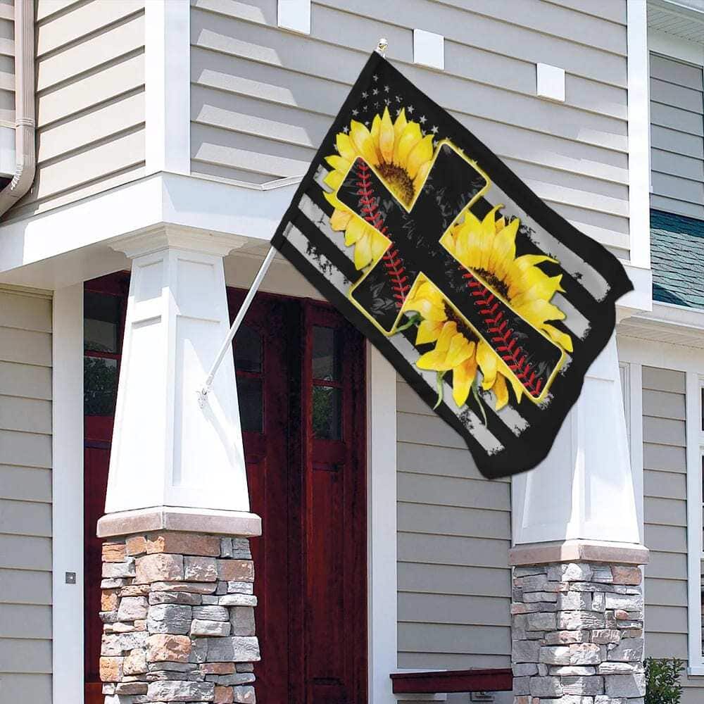Sunflower Jesus And Softball Sunflower Christian Cross Religious Garden Flag Sunflower Jesus And Softball Sunflower Christian Cross Religious Garden Flag