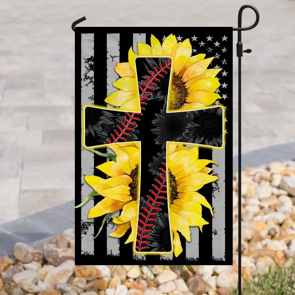 Sunflower Jesus And Softball Sunflower Christian Cross Religious Garden Flag Sunflower Jesus And Softball Sunflower Christian Cross Religious Garden Flag