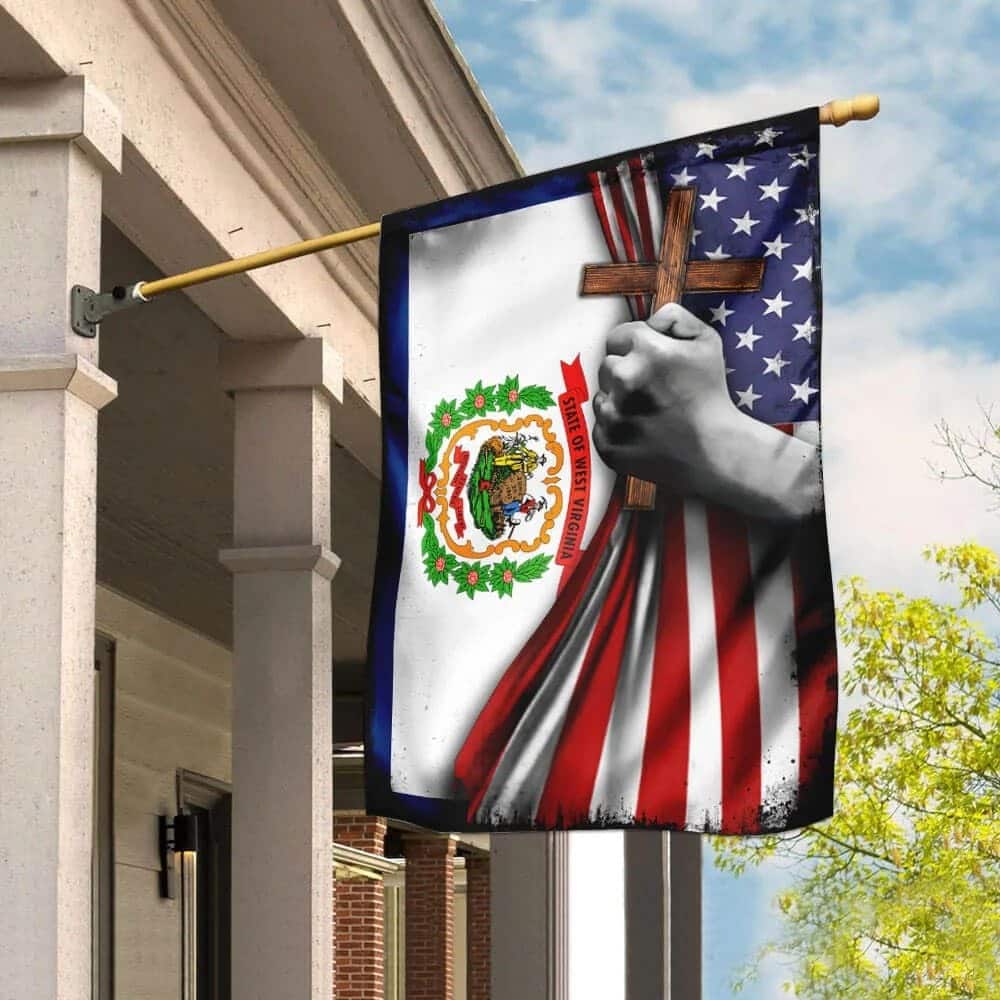 West Virginia Christian Cross Christian Religious Garden Flag West Virginia Christian Cross Christian Religious Garden Flag